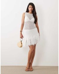 ASOS - Tassel Hem Mini Dress - Lyst