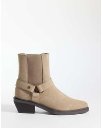 ASOS - Cuban Heeled Chelsea Boot With Buckle Detail - Lyst