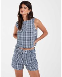 Gap - Seersucker Denim Mom Shorts Co-Ord - Lyst
