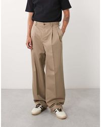 ASOS - Smart Double Pleated Wide Leg Trousers - Lyst