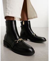 River Island - Boot With Gold Buckle Detail - Lyst