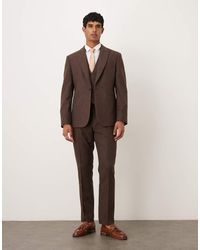 ASOS - Slim Herringbone Suit Trousers With Wool - Lyst