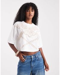 Miss Selfridge - Western Embroidered Cropped Tee - Lyst