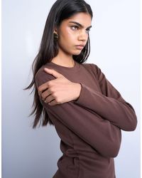 TOPSHOP - Everyday - t-shirt à manches longues - marron chocolat - Lyst
