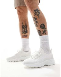 ASOS - Zapatillas De Deporte Blancas Con Cordones De Punto De - Lyst