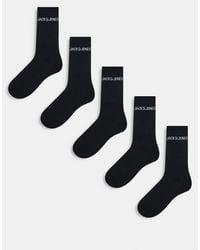 Jack & Jones - 5 Pack Ribbed Logo Socks - Lyst