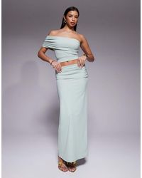 The Frolic - Exclusive Slinky Ruched Foldover Detail Maxi Skirt Co-Ord - Lyst
