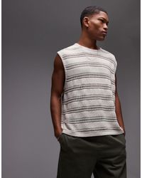 TOPMAN - – relaxed-fit-tanktop aus häkelstrick - Lyst