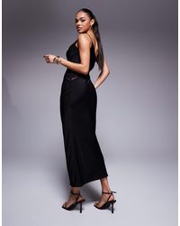 asos design extreme one shoulder satin maxi dress ASOS DESIGN extreme one shoulder satin maxi dress with asymmetric hem in green
