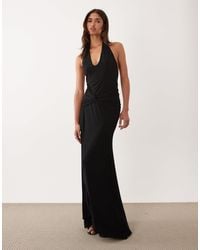 ASOS Fringe Deep Plunge Maxi Dress in Black | Lyst ASOS Fringe Deep Plunge Maxi Dress in Black | Lyst