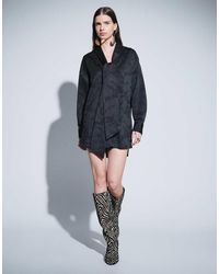 ASOS - Jacquard Mini Dress With Neck Tie - Lyst