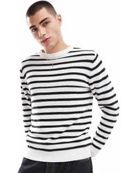 Another Influence - Gestreepte, Los Gebreide Trui Met Ronde Hals - Lyst