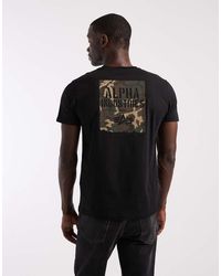 Alpha Industries - Chest Logo T-shirt With Camo Print - Lyst