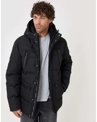 Threadbare - Showerproof Hooded Puffer Coat With Borg Lined Hood - Lyst