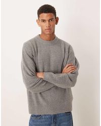 ASOS - Oversized Brushed Knitted Crew Neck Jumper - Lyst