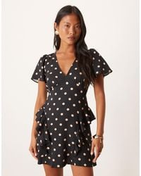 Nobody's Child Petite - Lyndsey Ruffle Detail Mini Dress - Lyst
