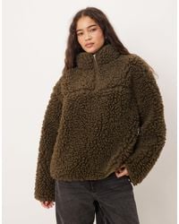ASOS - High Pile Borg Zip Through Fleece - Lyst