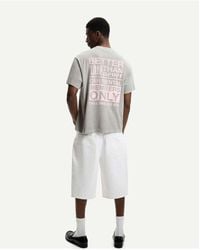 Bershka - T-Shirt A Maniche Corte Slavato Con Stampa - Lyst