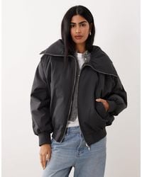 Mango - Padded Zip Through Bomber Jacket - Lyst