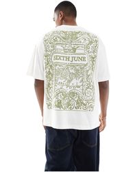 Sixth June - T-shirt oversize bianco sporco con stampa sulla schiena - Lyst