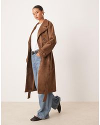 Cotton On - Faux Suede Trench Coat - Lyst
