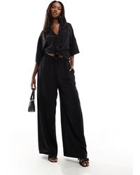 AX Paris - Textured Wide Leg Trousers Co-ord - Lyst