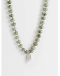 TOPSHOP - Marais Beaded Necklace With Pearl Charm - Lyst