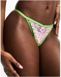 We Are We Wear - Mesh And Lace V Front Thong - Lyst