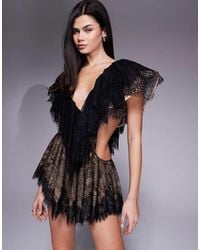 The Dolls House - Sara Lace Cut Out Mini Dress - Lyst