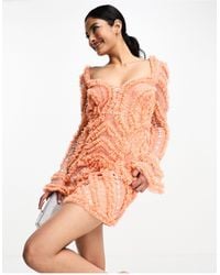 ASOS - Flared Sleeve Embellished Sequin Ruffle Mini Dress - Lyst