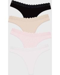 Stripe & Stare - Zigzag Lace Thong Four Pack - Lyst