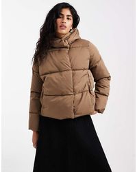 Vero Moda - Cropped Pufferjack Met Verborgen Rits - Lyst