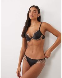 Bluebella - Fern Satin Brief With Mesh Trim - Lyst