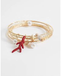 ASOS - Multi-pack Of Thin Bangles With Sea-life Charms - Lyst