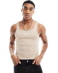 ASOS - Muscle Fit Rib Square Neck Vest - Lyst