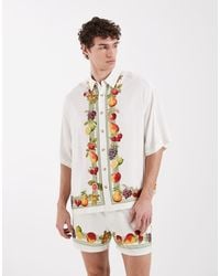 ASOS - Boxy Oversized Shirt With Holiday Print - Lyst