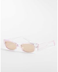 Pieces - Rectangular Frame Sunglasses - Lyst
