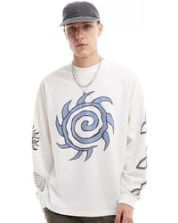 Collusion - Long Sleeve Skater Fit T-shirt With Abstract Prints - Lyst