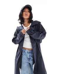 ASOS - Asos Design Petite Contrast Detail Rubberised Rain Parka - Lyst
