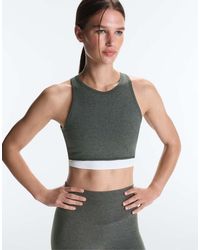 Oysho - Marl Overlay Halterneck Tank Top - Lyst