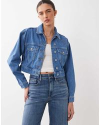 HUGO - Hugo Galatea Cropped Denim Jacket - Lyst