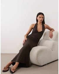 ASOS - Tie Back Halter Midi Dress - Lyst