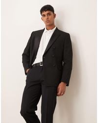 ASOS - Slim Double Breasted Tuxedo Blazer - Lyst