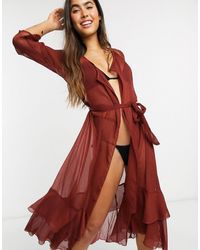 Y.A.S Strand Wikkelcover-up - Rood