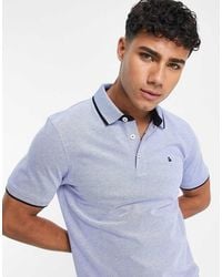Jack & Jones - Essentials Slim Fit Tipped Pique Logo Polo - Lyst
