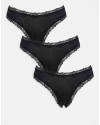 ASOS - – 3er-pack brazilian-slips mit spitzenborte - Lyst