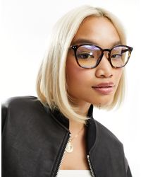 ASOS - Clear Lens Round Glasses With Blue Light Lens - Lyst