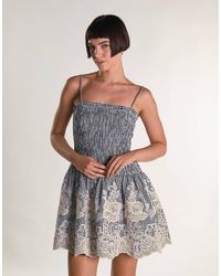 Glamorous - Shirring Strappy Mini Dress - Lyst