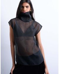 TOPSHOP - Top Con Collo A Imbuto - Lyst