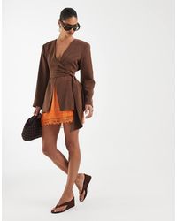 ASOS - Getailleerde Gedrapeerde Blazer - Lyst